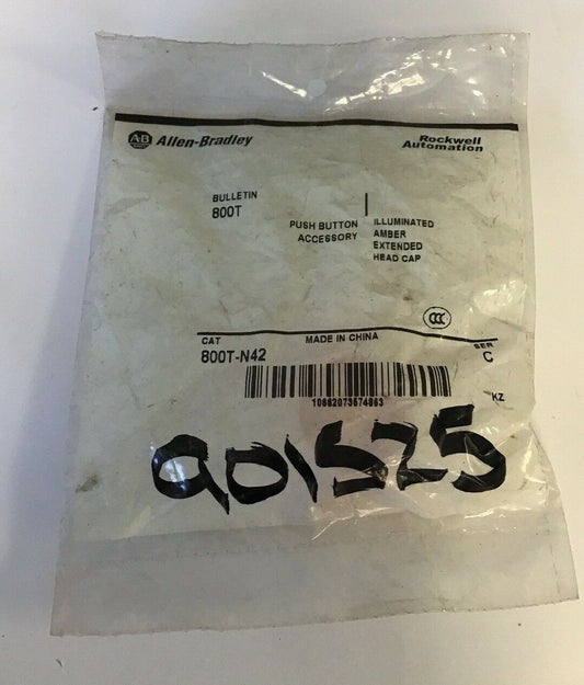 NEW ALLEN BRADLEY 800T-N42 PUSH BUTTON AMBER EXTENDED HEAD CAPS SER.C