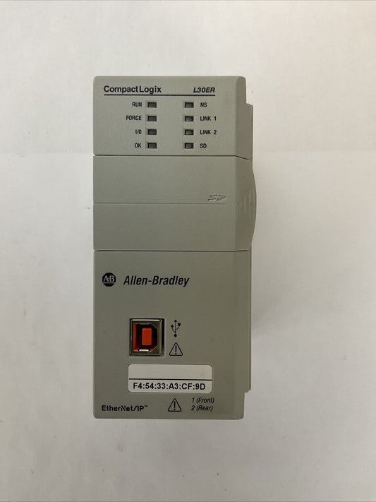 ALLEN BRADLEY 1769-L30ER SER A FW 1.002 COMPACT LOGIX 1 MB ENET CONTROLLER