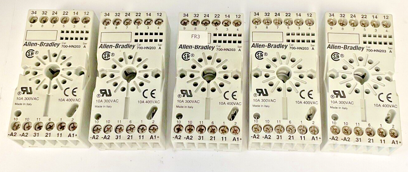 ALLEN BRADLEY 700-HN203 11-PIN RELAY SOCKET SER.A 10A 300/600VAC