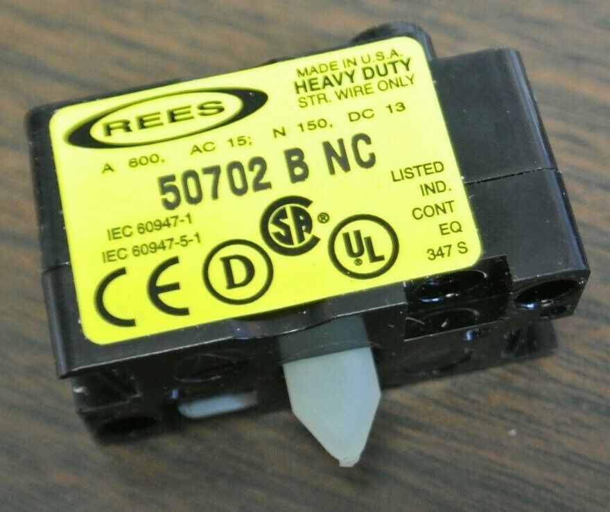 REES 50702-000 CONTACT BLOCK / 1 N.C. / STROKE 10 to OPEN / NEW SURPLUS