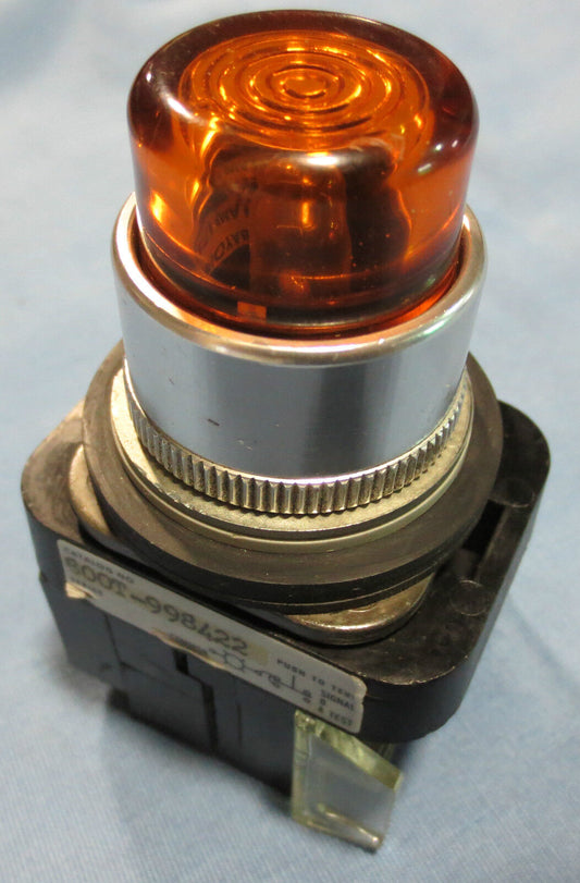 ALLEN-BRADLEY 800T-998422 Ser. B ILLUMINATED PUSH BUTTON AMBER