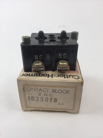 CUTLER HAMMER 10250T8 CONTACT BLOCK 2 N.C.