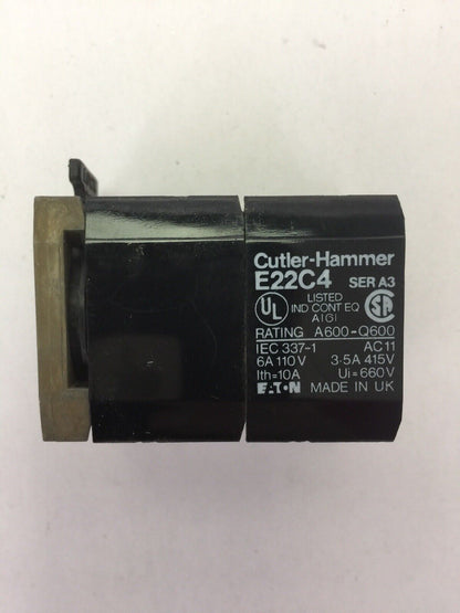 CUTLER HAMMER E22C4 CONTACT BLOCK