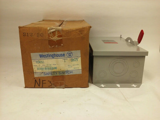 WESTINGHOUSE HEAVY DUTY SAFETY SWITCH HUN261 30A, 600/480VAC/600DC, 2P, INDOOR