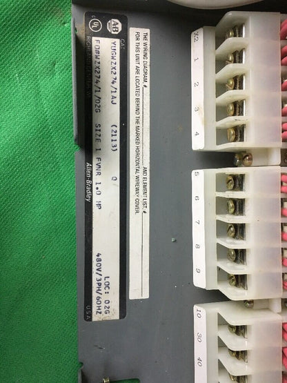 ALLEN BRADLEY 2100 CENTERLINE 480V 3AMP HMCP BREAKER SIZE 1 509-BOD MCC BUCKET
