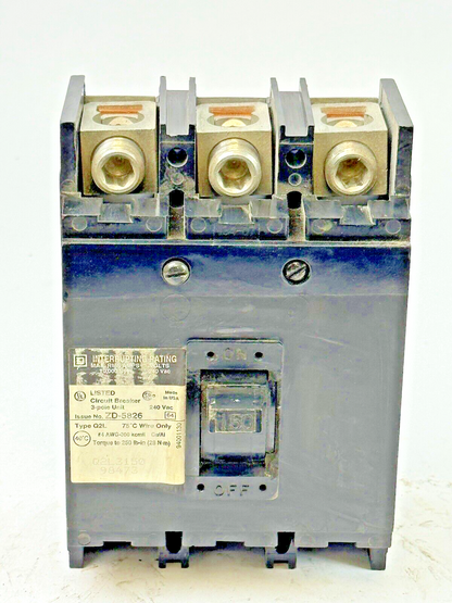 SQUARE D - Q2L3150 - CIRCUIT BREAKER - 150 AMP, 3 POLE, 240 VAC