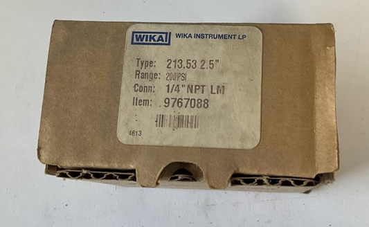 WIKA 213.53 GAUGE 2.5" 1/4NPT 200PSI LM