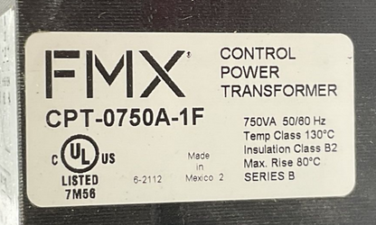 FMX CPT-0750A-1F CONTROL POWER TRANSFORMER 750VA 50/60HZ SER B