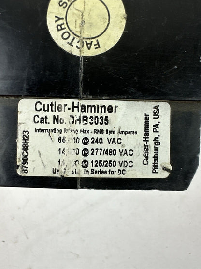 CUTLER HAMMER GHB3035 CIRCUIT BREAKER 3POLE 35AMP 277/480VAC 240VAC 125/250VDC