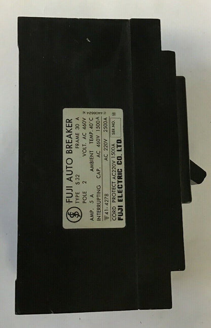 FUJI ELECTRIC S 32 AUTO BREAKER  30AMP 460VAC 2POLE