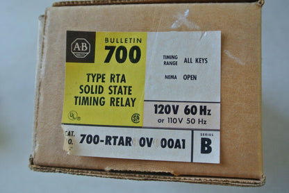 ALLEN-BRADLEY 700-RTAR00V000A1 TYPE RT SOLID STATE TIMING RELAY 120V NEW SURPLUS