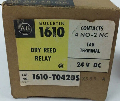 ALLEN BRADLEY, 1610-T0420SX589, SER. A, DRY REED RELAY, 24VDC, 1A, 15VA, NEW