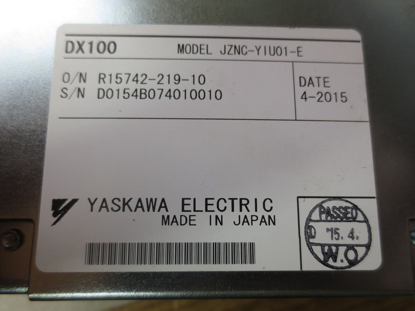 YASKAWA JZNC-YIU01-E SERVO DRIVE / ROBOTIC CONTROLLER - DX100, 3.15A, 250VA