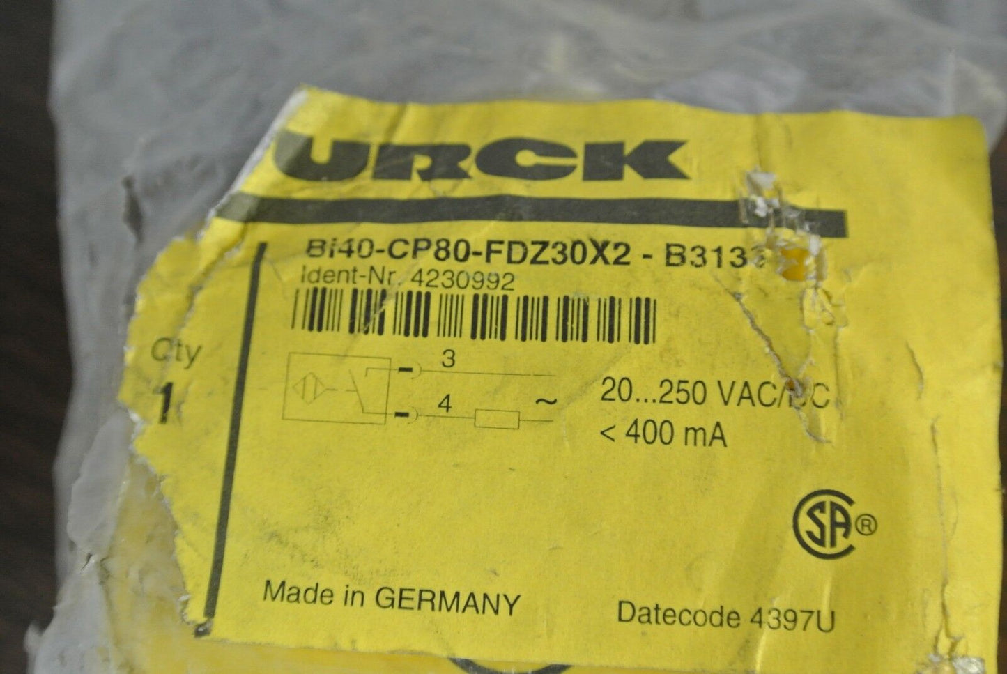 TURCK Bi40-CP80-FDZ30X2-B3131 INDUCTIVE PROXIMITY SENSOR - NEW SURPLUS