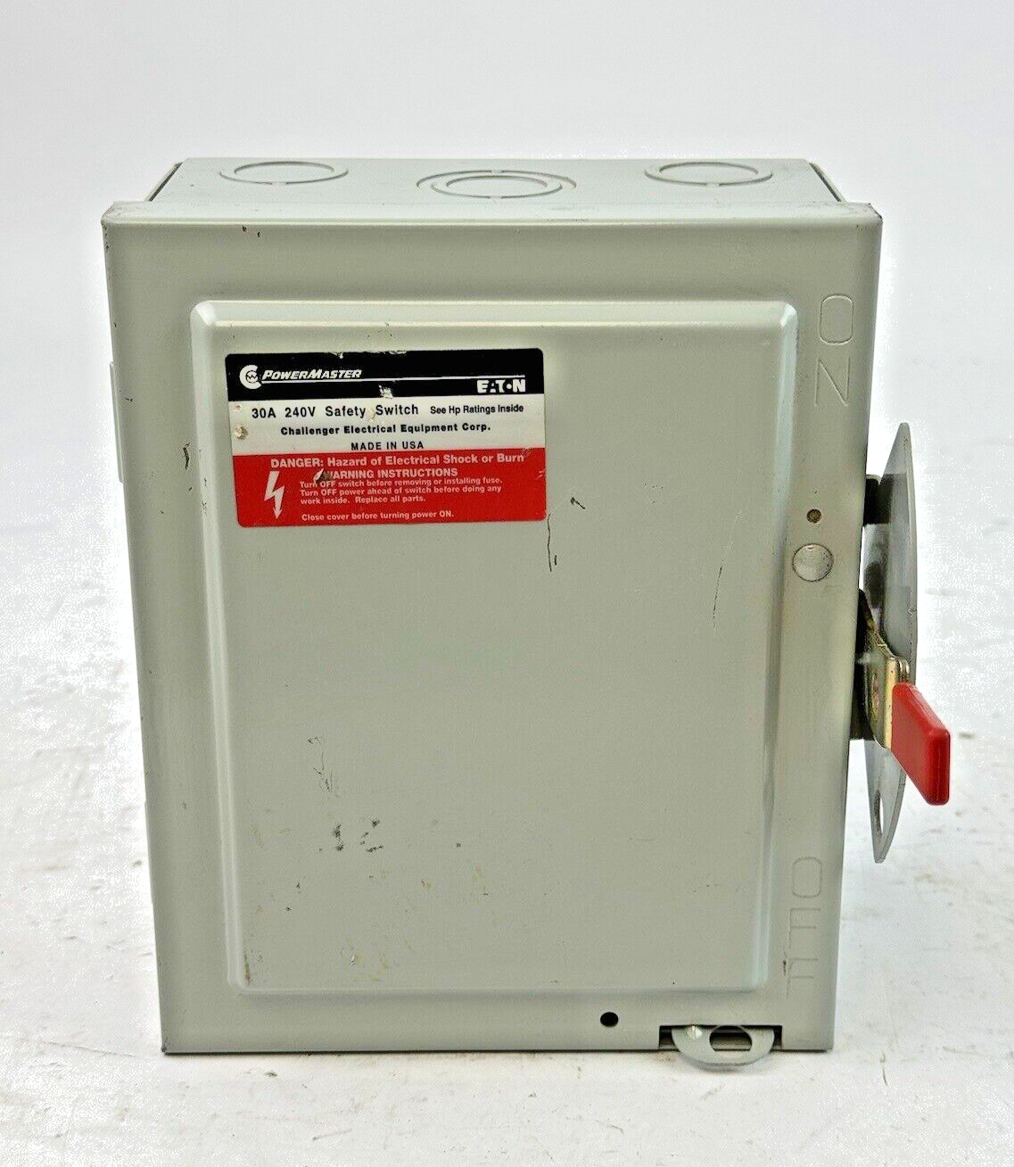 EATON - G321NFK - POWER MASTER SAFETY SWITCH - 30A/ 240VAC/ 3 POLE/ TYPE 1