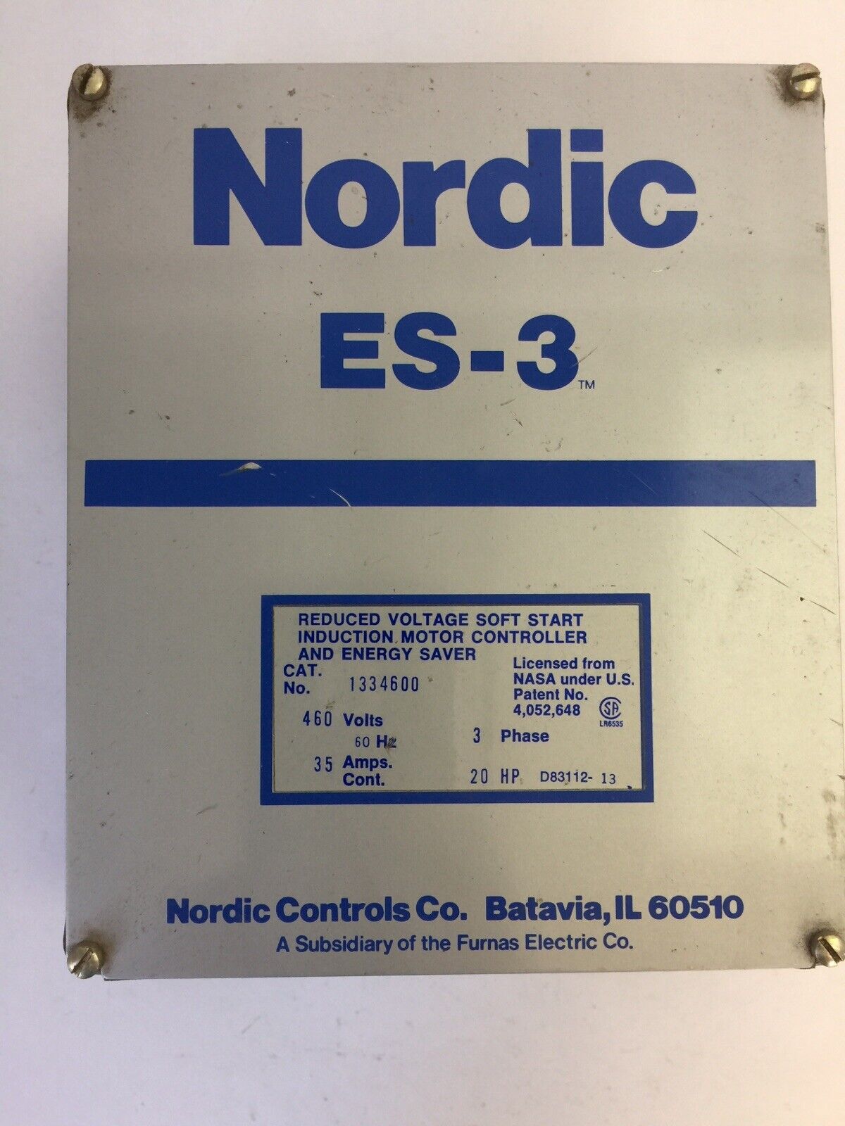 NORDIC ES-3 1334600 460V 60HZ 35AMP 20HP 3PHASE  REDUCE VOLTAGE SOFT START