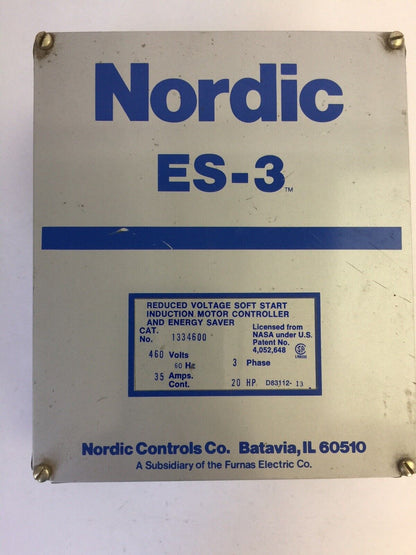 NORDIC ES-3 1334600 460V 60HZ 35AMP 20HP 3PHASE  REDUCE VOLTAGE SOFT START