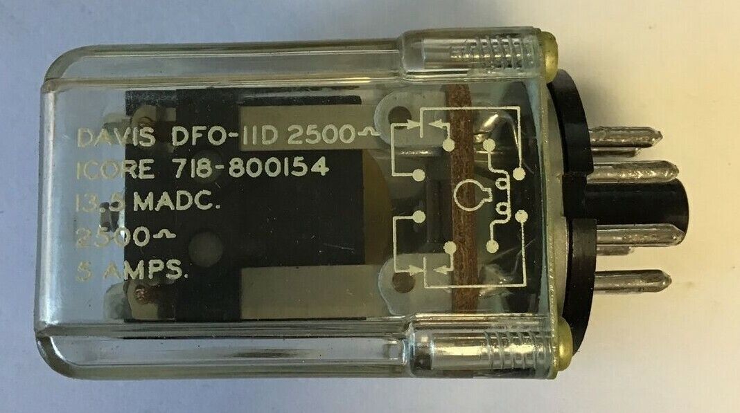 DAVIS DFO-11D 2500 RELAY 718800154 13.5 MADC 5A