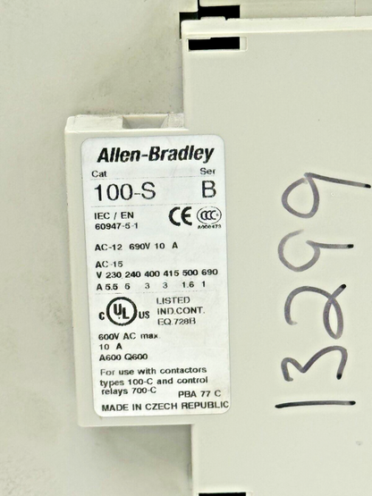 ALLEN-BRADLEY 100-C85D*00 SER. A CONTACTOR W 120 VDC COIL & 100-S CONTACT