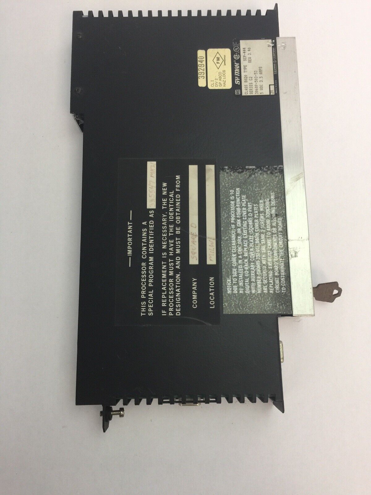 SQUARE D SY/MAX 8020 SCP-444 PROCESSOR MODULE 5 DVC 3.5 AMP SERIES C2 REV 3.4