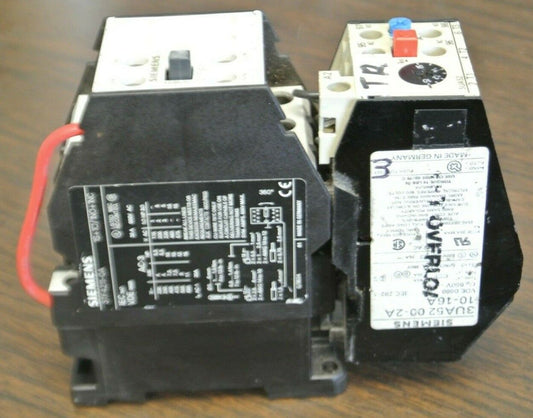 SIEMENS 3TF4211-0A CONTACTOR + 3UA52 00-2A O'LOAD RELAY / 10-16A / 173-208V COIL