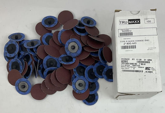 TRU-MAXX 65226912 TYPE R QUICK CHANGE DISC 2" 80G BOX OF 100