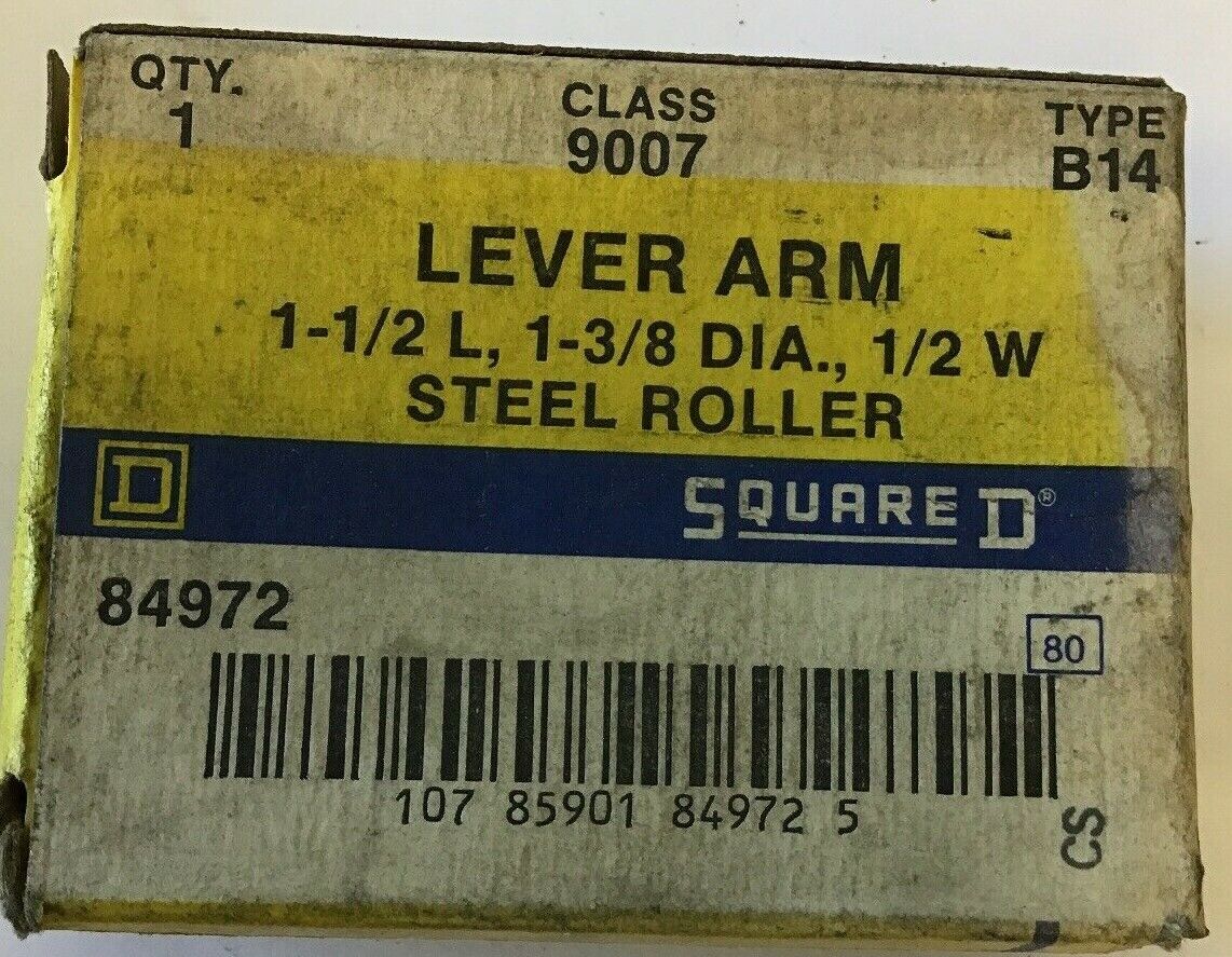 SQUARE D CLASS 9007 TYPE B14 LEVER ARM 1 1/2"L, 1 3/8"DIA, 1/2"W STEEL ROLLER