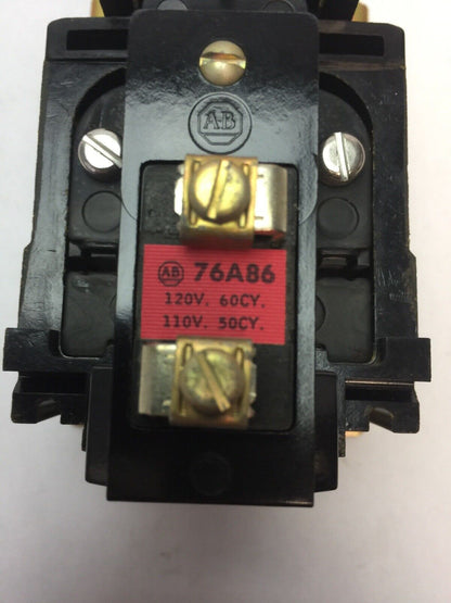 ALLEN BRADLEY 700-BR200A1 AC RELAY 600VAC 10AMP 2POLE 2NO 76A86 COIL 120V 60CY