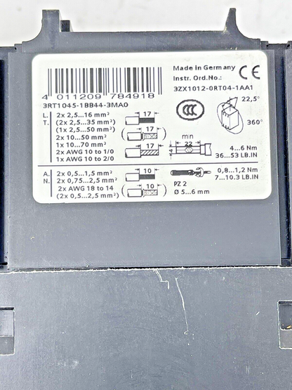 SIEMENS - 3RT1045-1BB44-3MA0 - CONTACTOR & 3RH1921-1HA22-3AA1 & 3RT1926-1BB00