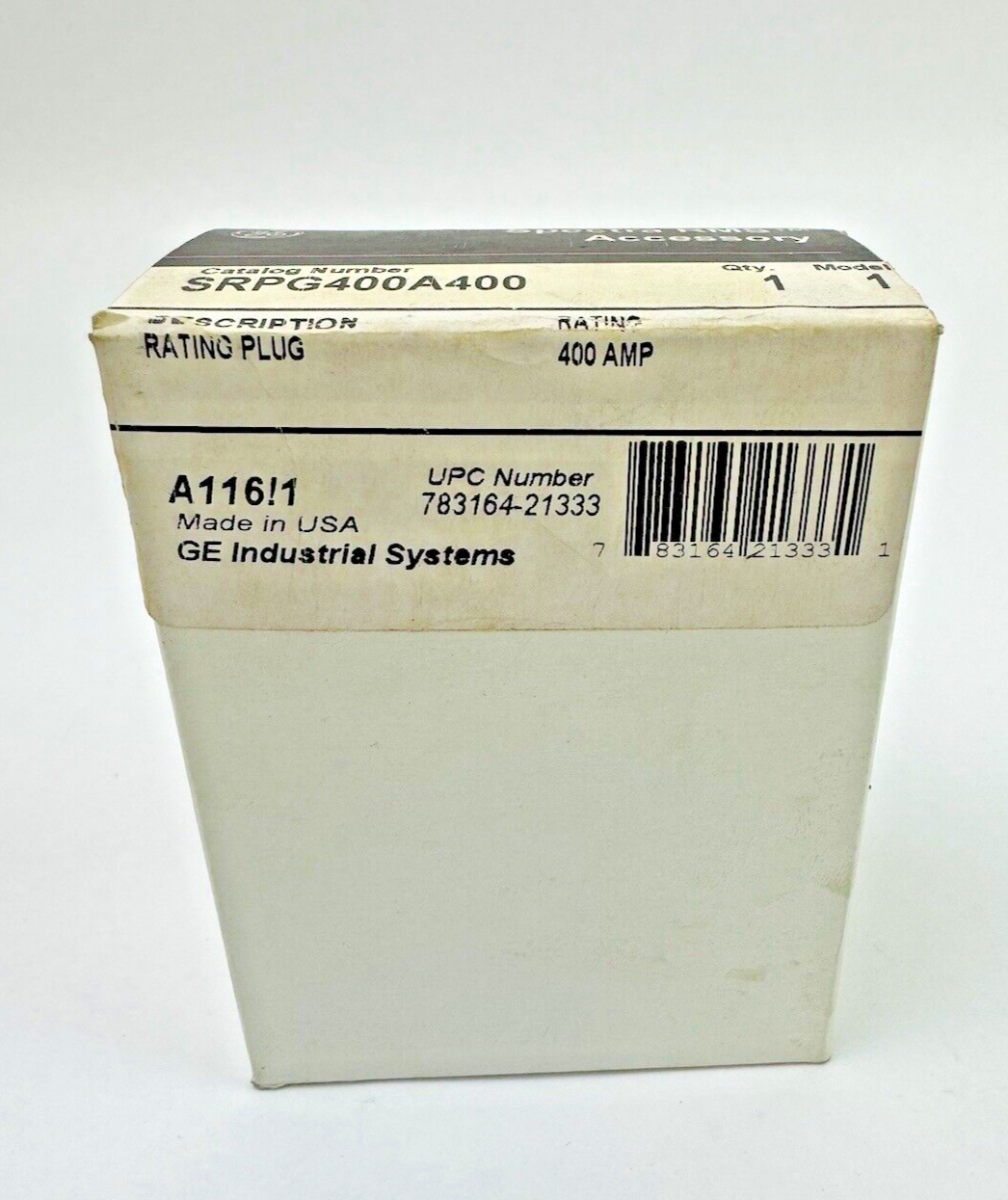 GE - SRPK1200B400 - SPECTRA RMS RATING PLUG - 400 AMP - FACTORY SEALED
