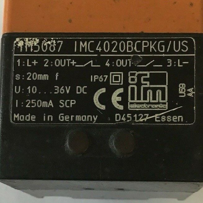 IFM EFECTOR IM5087 IMC4020BCPKG/US PROXIMITY SENSOR 20MM10-36VDC  250mA