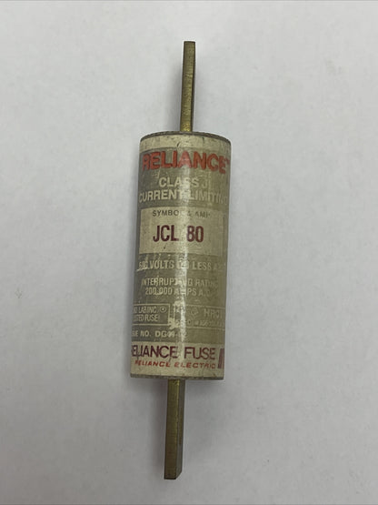 RELIANCE JCL 80 CURRENT LIMITING FUSE 80AMP 600VAC CLASS J