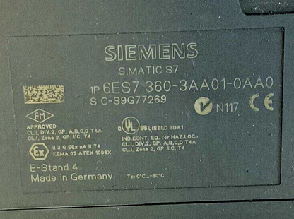 SIEMENS 6ES7 360-3AA01-0AA0 S7 INTERFACE SIMATIC S7