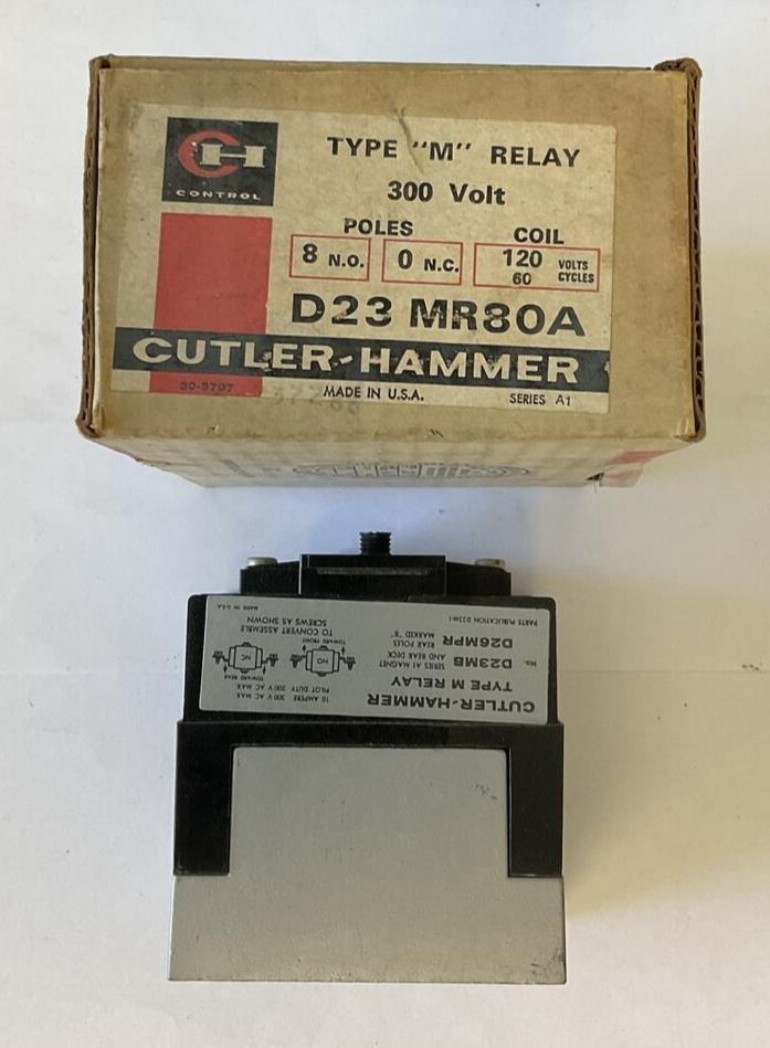 CUTLER HAMMER D23MR80A 120V 60CY TYPE M RELAY