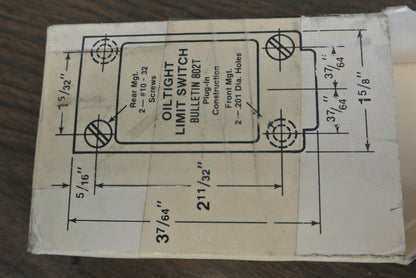 ALLEN-BRADLEY 802T-H1P1 PLUG-IN OILTIGHT LIMIT SWITCH / LEVER TYPE / NEW SURPLUS