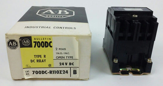 ALLEN BRADLEY, 700DC-R110Z24 SER.B, 2P, 1N.O.-1N.C., TYPE R DC RELAY, 24V DC,NEW