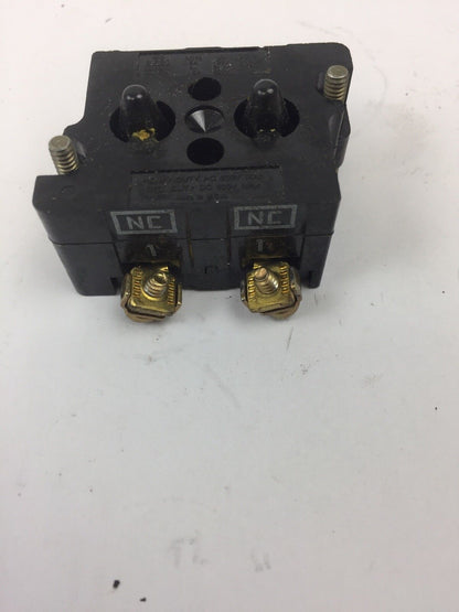 CUTLER HAMMER 10250T/91000T CONTACT BLOCK 2 N.C. 600 VOLT