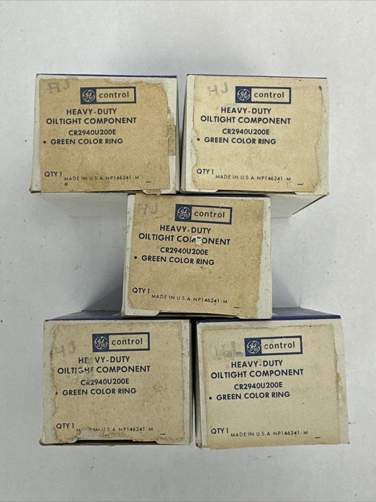 GE CR2940U200E GREEN COLOR RING HEAVY-DUTY OILTIGHT COMPNONENT (LOT OF 5)