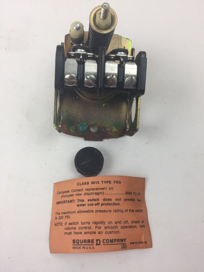 SQUARE D CLASS 9013 TYPE FSG2-S11 PRESSURE SWITCH SERIES B