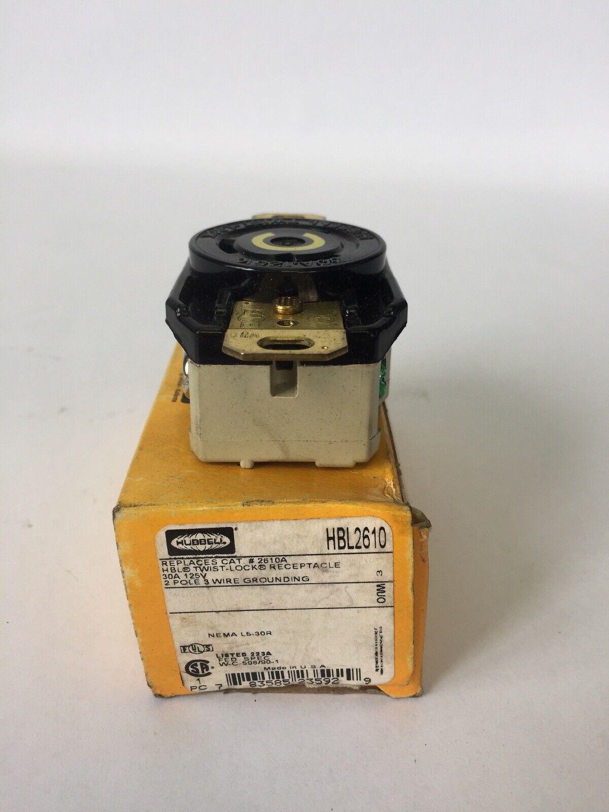 HUBBELL HBL2610 HBL TWIST-LOCK RECEPTACLE 30A 125V 2 POLE 3 WIRE GROUNDING