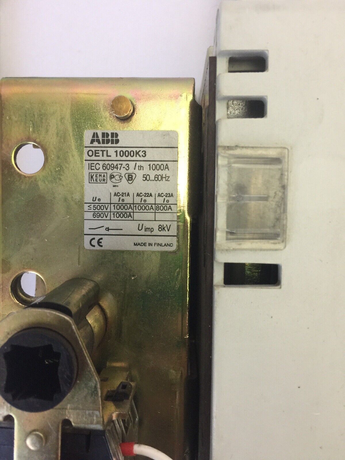 ABB OETL 1000K3 DISCONNECT SWITCH 1000A 690V 3 POLES