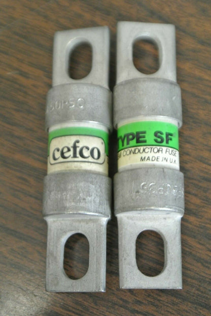 LOT of 2 CEFCO SEMICONDUCTOR FUSES / 1 ea. SF50P35 & SF50P50 / NEW SURPLUS