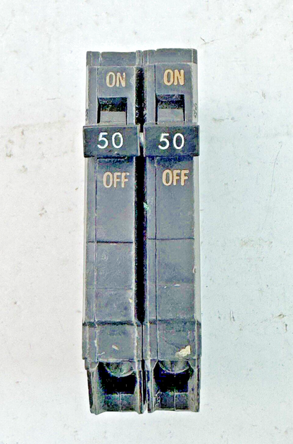 GE *LOT OF 3* - THQP250 - COMMON TRIP CIRCUIT BREAKERS - 2 POLE, 50 A, 240 VAC