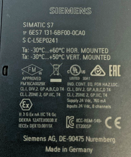 SIEMENS 6ES7 131-6BF00-0CA0 DIGITAL OUTPUT MODULE 24VDC 760MA 8x24VDC