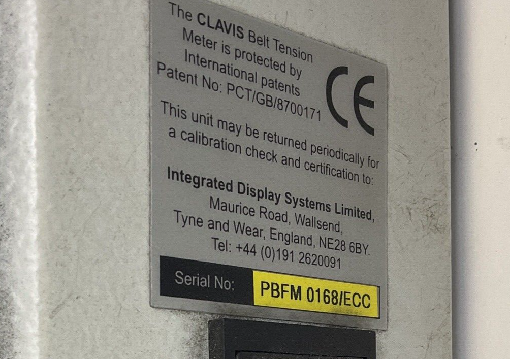 CLAVIS EPAS-02 BELT TENSION METER RITTAL EB1556 PCT/GB/8700171
