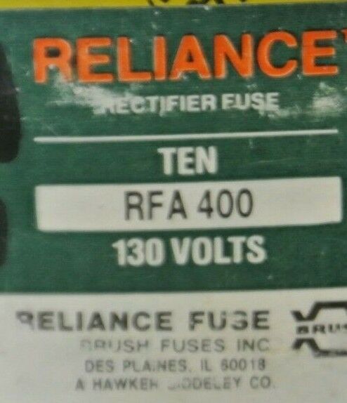 RELIANCE / BRUSH RFA400 RECTIFIER FUSES / 130V / 400A / EACH