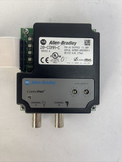 ALLEN BRADLEY 20-COMM-C COMMUNICATION ADAPTOR CONTROLNET FRN V 1.005 SERIES A