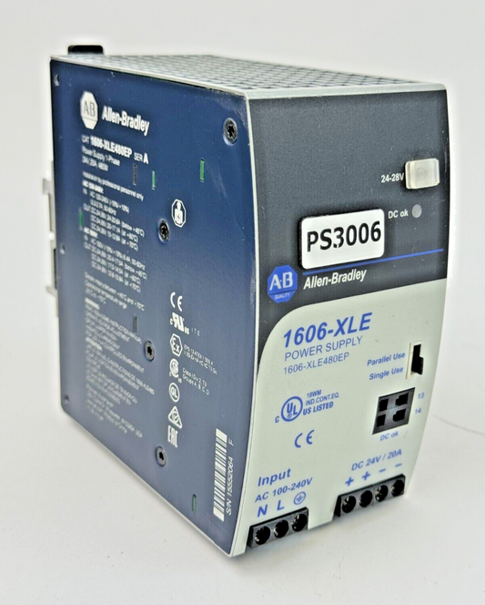 ALLEN-BRADLEY - 1606-XLE480EP SER. A - POWER SUPPLY -480 W, 24 VDC, 20A, 1 PHASE