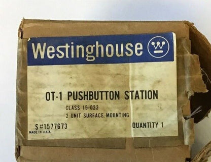 WESTINGHOUSE TYPE OT-1 CLASS 15-022 PUSHBUTTON STATION 600VAC/DC