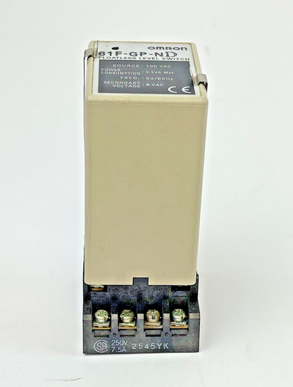 OMRON - 61F-GP-N (D) FLOATLESS LEVEL SWITCH & OMRON - PF113A RELAY SOCKET BASE
